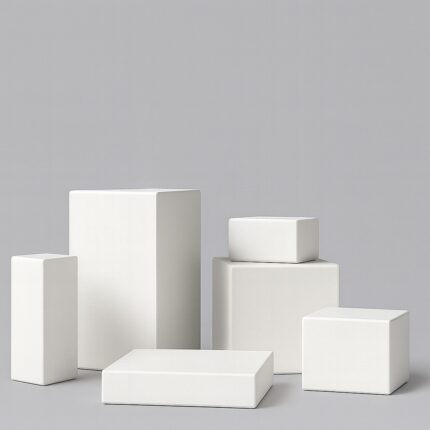 Ajunil’s Core Collection Cube & Cuboids Podium Set With Blunt Edges – Ideal For Product & Cosmetic Photo-shoot