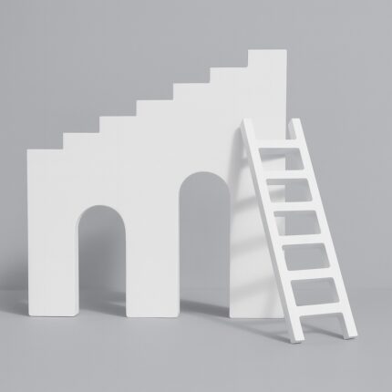 Ajunil’s Classic Arch Staircase & ladder Bundle – Set Of 2 Pieces – Ideal For Product & Cosmetic Photo-shoot