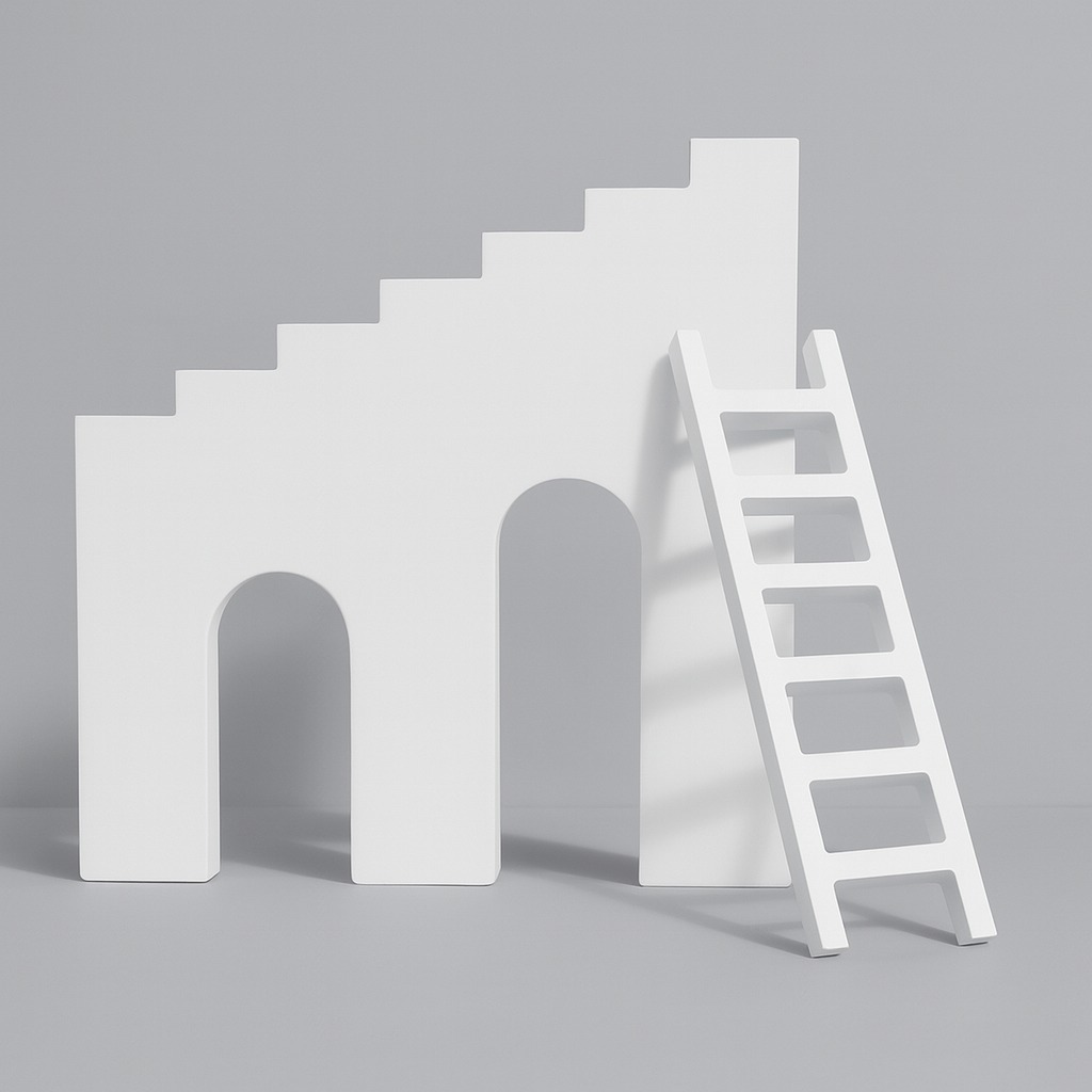 WhatsApp Image 2025-12-07 at 10.37.00 AM (28) Ajunil’s Classic Arch Staircase & ladder Bundle – Set Of 2 Pieces – Ideal For Product & Cosmetic Photo-shoot - Image 1
